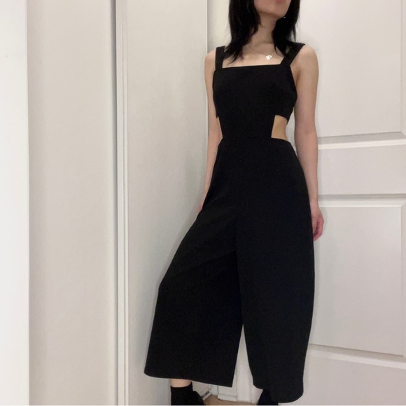 Zara Black Cutout Culotte Jumpsuit - Picture 2 of 7
